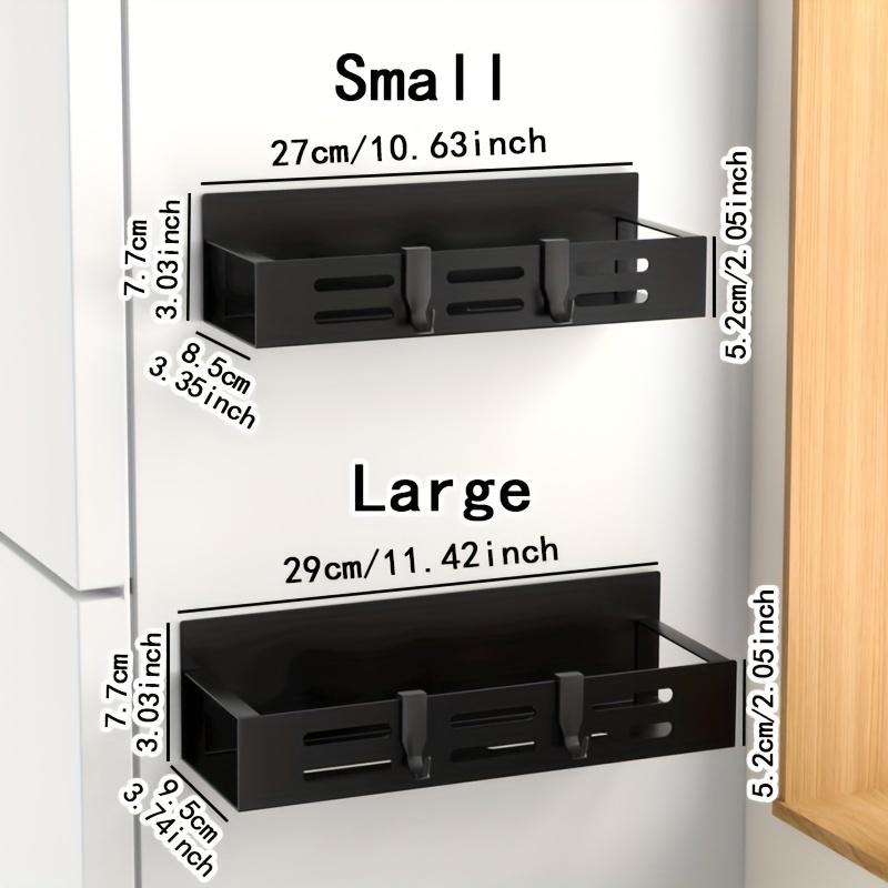 1/2pcs Magnetic Storage Organizer - Space-Saving Seasoning Rack with Hooks, Wall-Mounted Shelf, and Punching-Free Holder - Ideal for Kitchen Refrigerator, Microwave, and Countertop Organization