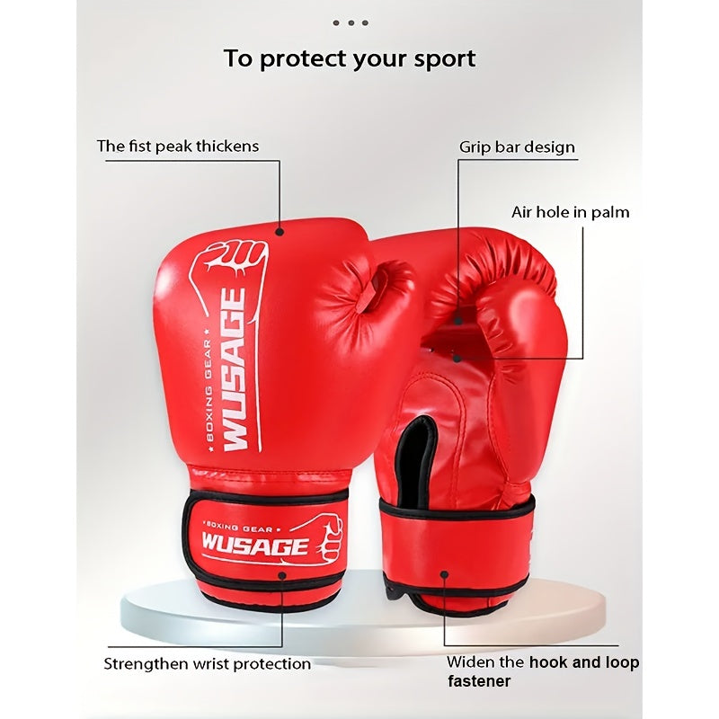 1 Pair Boxing Training Gloves For Men Women Who Are Beginner And Advanced Boxers Ideal For Kickboxing MMA, MuayThai, Sparring, Punching And Heavy Bag Workouts