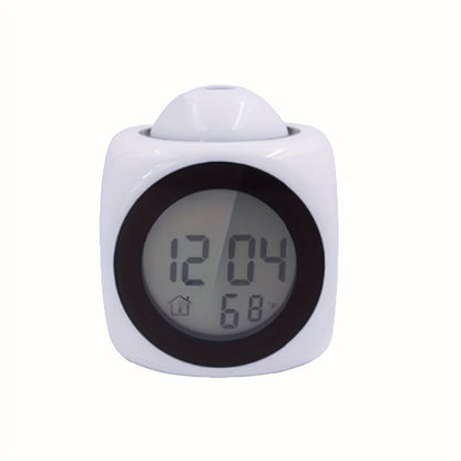 1pc Innovative LCD Projection Desk Clock - Talking Voice Prompt, Digital Alarm, Thermometer, Snooze Function, LED Display, Time Display, Compact Design - Battery Not Included