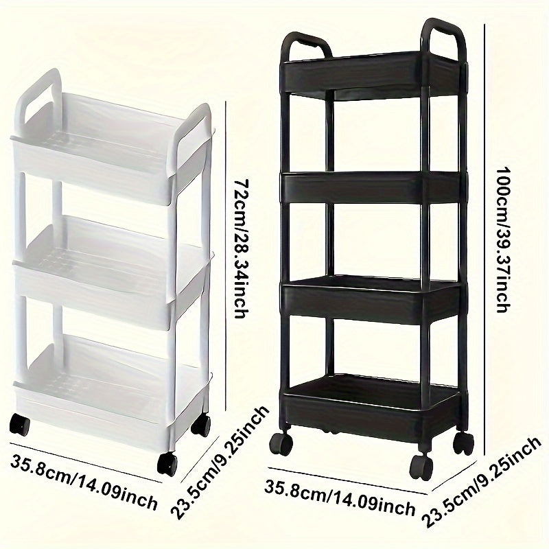 1PC 3-Tier/4-Tier Multi-Functional Storage Rack - Sturdy, Space-Saving, Adjustable, Easy-to-Assemble, Compact Shelving for Bedroom, Kitchen, Home, and Outdoor Camping with Year-Round Storage