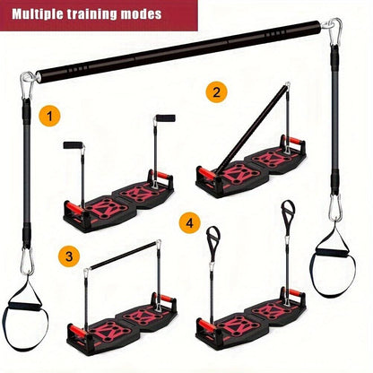 17 Fitness Accessories 9 In 1 Push Up Board Set - Portable Home Gym Exercise Equipment With Resistance Bands And Pilates Bar For Strength Training Abs Shoulders Back Butt