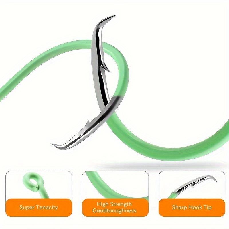 10pcs Green Luminous Circle Hook Eagle Mouth Hook - 10 Sizes High Carbon Steel - For Night Fishing Catfish & Other Fish - Suitable for Sea Fishing - Ideal Gift for Anglers