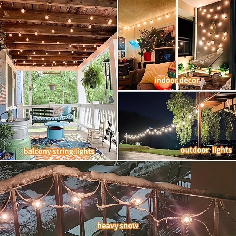 100ft G40 led globe light bulbs, string lights outdoor terrace lamp, shatterproof outdoor patio string lights with 34 + 3 Edison bulbs, backyard hanging bistro light for balcony party wedding Market Cafe, yard, gazebo, deck, porch, christmas 2024 ornament