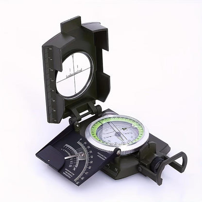 1 pc of High-Precision Military Compass, Tactical Multifunctional Professional Geological Compass with Illuminated Display, Waterproof Zinc Alloy Outdoor Gear, Suitable for Camping, Hiking, Exploring, Riding, Tactical Training Laser cutting