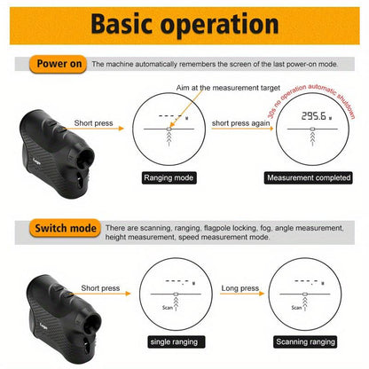 1pc 6X Laser Rangefinder for Golf Distance Measuring with LCD Display and Flag Mode