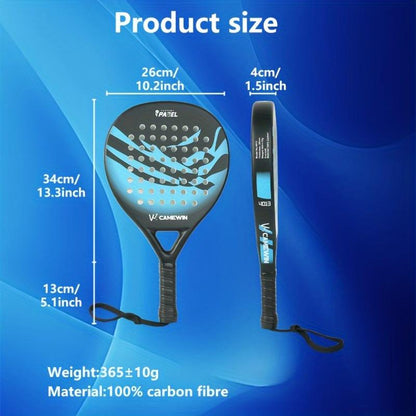 1-Set Premium Carbon Fiber Padel Tennis Racket - High-Performance Racquets for Outdoor Sports Training - Includes 2 Tennis Balls, 2 Racket Overgrips, and 1 Storage Bag for Convenient Carrying luzz  pickle