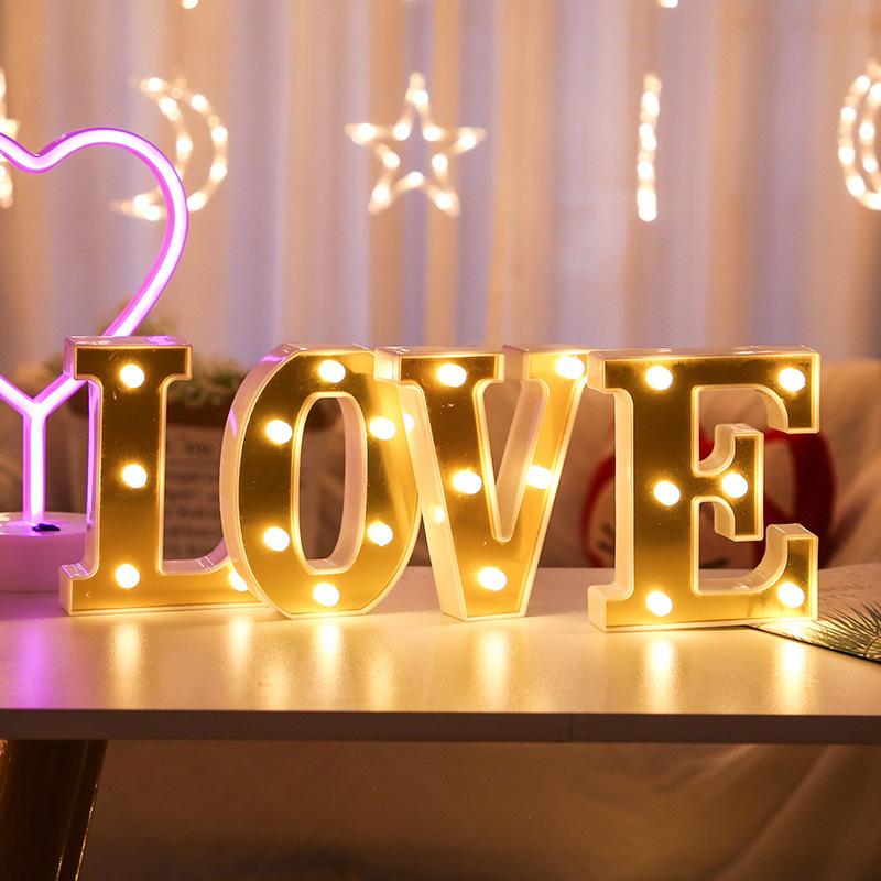 1pc English LED Letter Light, Romantic Proposal Decoration for Birthday, Holiday, and Valentine's Day Parties, Indoor and Outdoor Room Decor