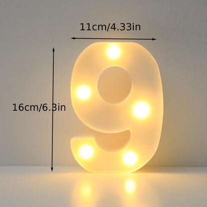 16cm LED Alphabet Light, Luminous Letter and Number Night Light for Family, Bar, Wedding, Birthday, Christmas Party Decoration