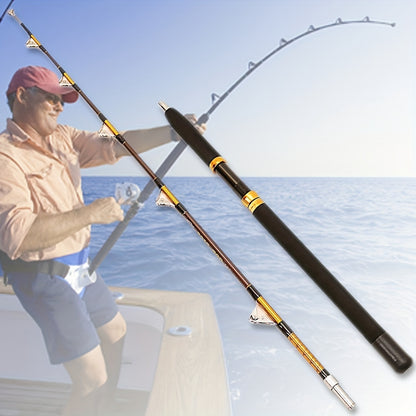 "Trolling Rod 2-Section Saltwater Offshore Heavy Straight Butt Roller Fishing Rod Conventional Boat Fishing Pole 6'0""  50-120lbs 5.9FT/180cm - For Saltwater Fishing - Durable & Powerful - Ideal Gift for Experienced Anglers"