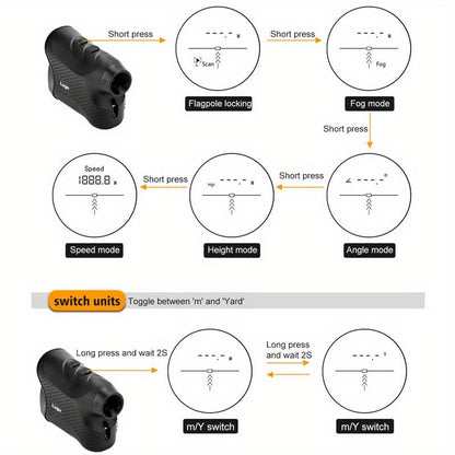 1pc 6X Laser Rangefinder for Golf Distance Measuring with LCD Display and Flag Mode