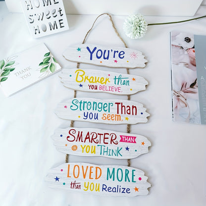 1pc Inspirational Decorative Sign - Uplifting Room Decoration, Holiday Gift, Hanging Ornament with Motivational Quotes and String for Home, Office, or Classroom