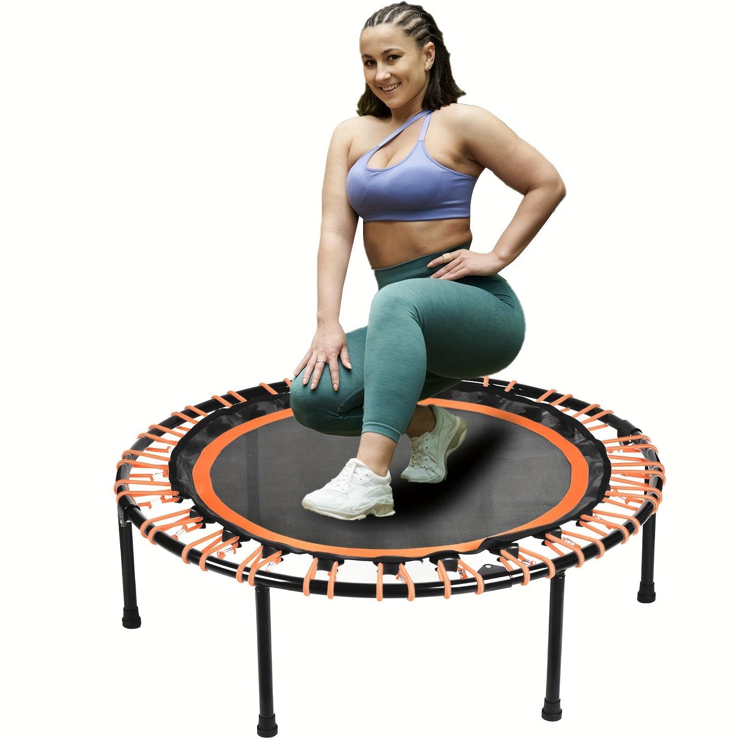 1pc Foldable Mini Fitness Trampoline - Compact Design for Easy Storage, Ideal for Low-Impact Jumping Training, Indoor Cardio Exercise, and Workout for Adults, 38"/40"/48" Diameter Options