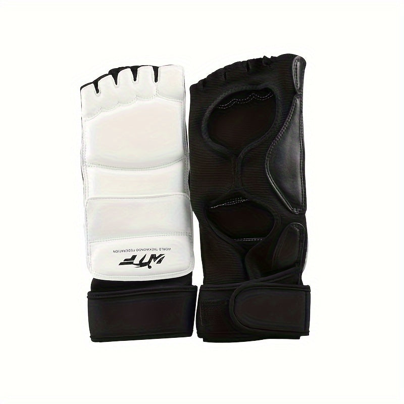 1 Pair Kickboxing Gloves, Ankle Support, Half Finger Taekwondo MMA Gloves, Foot Protector For Practical Training And Competition, Fighting Protective Gloves And Foot Protectors