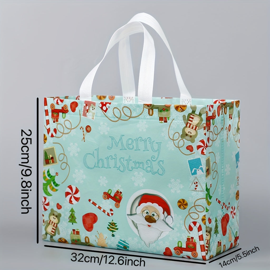 16pcs Christmas Gift Bags with Handles - Festive Holiday Treat & Present Pouches for Party Favors and Decorations