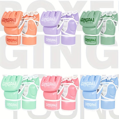 1 Pair Professional Boxing Gloves, Half Finger Training Fighting Gloves