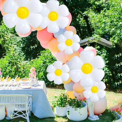 10pcs Vibrant Daisy Flower Balloons - Adorable Floral Decor - Brighten Up Birthday, Wedding & Outdoor Celebrations