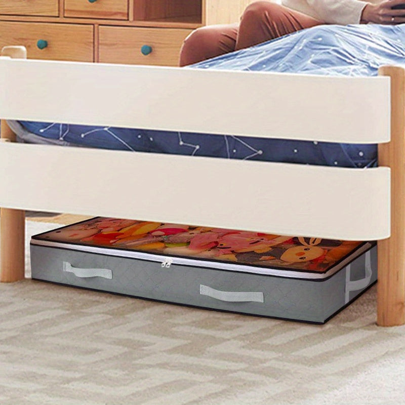 1pc Dustproof Under Bed Storage Box with Reinforced Handles for Comforter, Blanket, Bedding, Pillow, and Toys Bedroom Accessories Under-Bed Storage