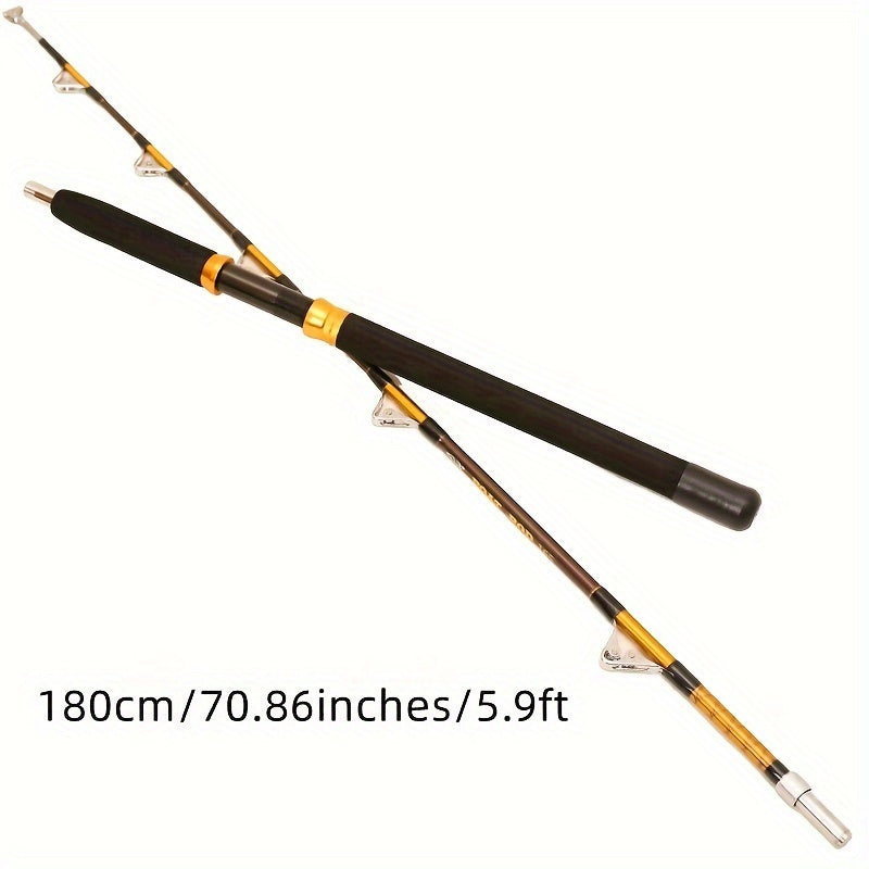 "Trolling Rod 2-Section Saltwater Offshore Heavy Straight Butt Roller Fishing Rod Conventional Boat Fishing Pole 6'0""  50-120lbs 5.9FT/180cm - For Saltwater Fishing - Durable & Powerful - Ideal Gift for Experienced Anglers"