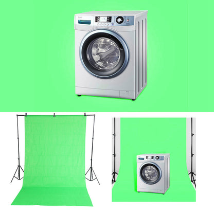 1pc Keenso 78.74x78.74inch Photography Chroma Key Green Screen Backdrop with Metal Studio Stand and Clamp Kit for Photo and Video Studio