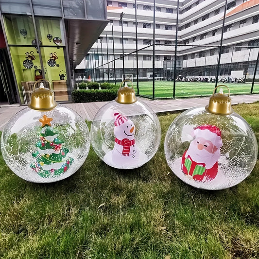 1pc Festive Christmas Inflatable Ball, Multi-Element Hanging Decor, PVC Outdoor Patio Scene, No Power Needed, Home & Kitchen Party Supplies