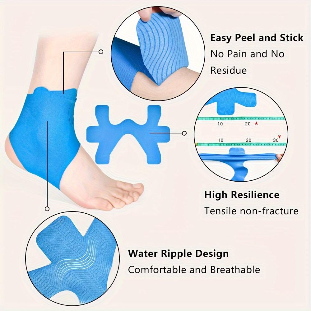 10pcs Kinesiology Ankle Support Tape - Waterproof, Skin-Friendly Athletic Wrap for Muscle Strain Relief & Injury Prevention