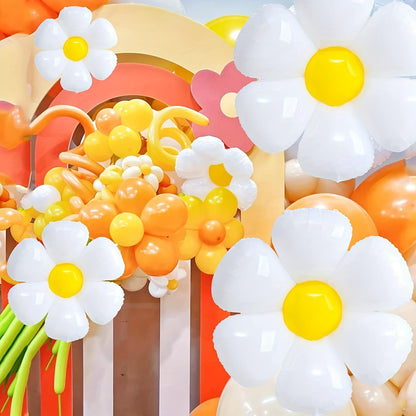 10pcs Vibrant Daisy Flower Balloons - Adorable Floral Decor - Brighten Up Birthday, Wedding & Outdoor Celebrations