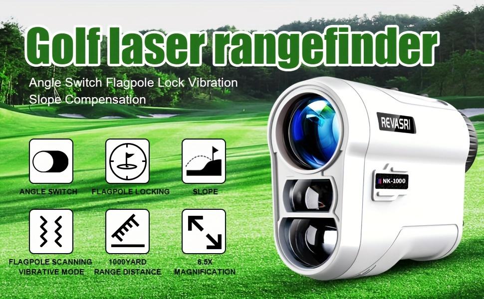 1000YDS REVASRI Golf Rangefinder with Slope, Pin Lock Vibration, and External Slope Switch for Golf Tournament Legal Play - Rechargeable Battery and Accurate Distance Measurement