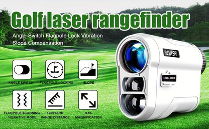 1000YDS REVASRI Golf Rangefinder with Slope, Pin Lock Vibration, and External Slope Switch for Golf Tournament Legal Play - Rechargeable Battery and Accurate Distance Measurement