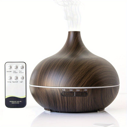 1pc 18.6oz Essential Oil Diffuser, Remote Control Diffusers For Essential Oils, Electric Ultrasonic Air Humidifier, Aromatherapy Diffuser With Waterless Auto-Off