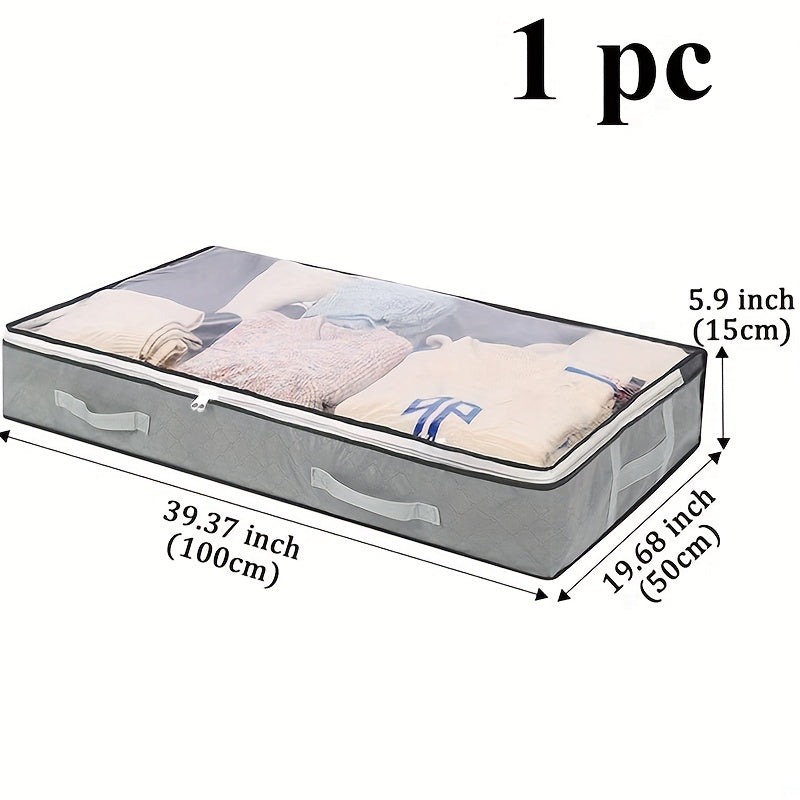 1pc Dustproof Under Bed Storage Box with Reinforced Handles for Comforter, Blanket, Bedding, Pillow, and Toys Bedroom Accessories Under-Bed Storage