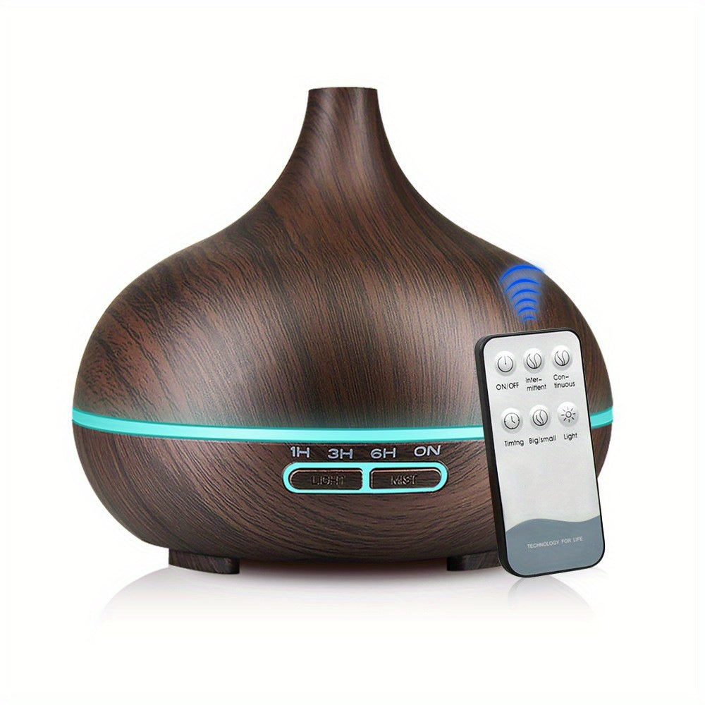 1pc 18.6oz Essential Oil Diffuser, Remote Control Diffusers For Essential Oils, Electric Ultrasonic Air Humidifier, Aromatherapy Diffuser With Waterless Auto-Off