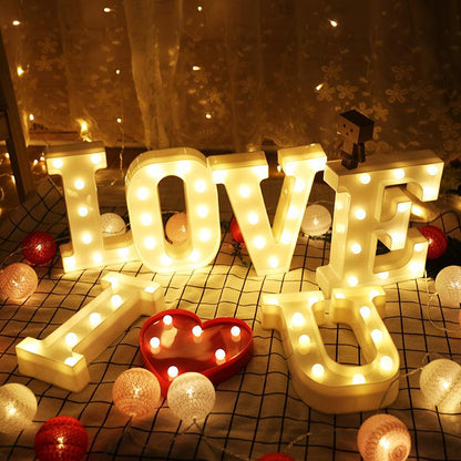 1pc English LED Letter Light, Romantic Proposal Decoration for Birthday, Holiday, and Valentine's Day Parties, Indoor and Outdoor Room Decor