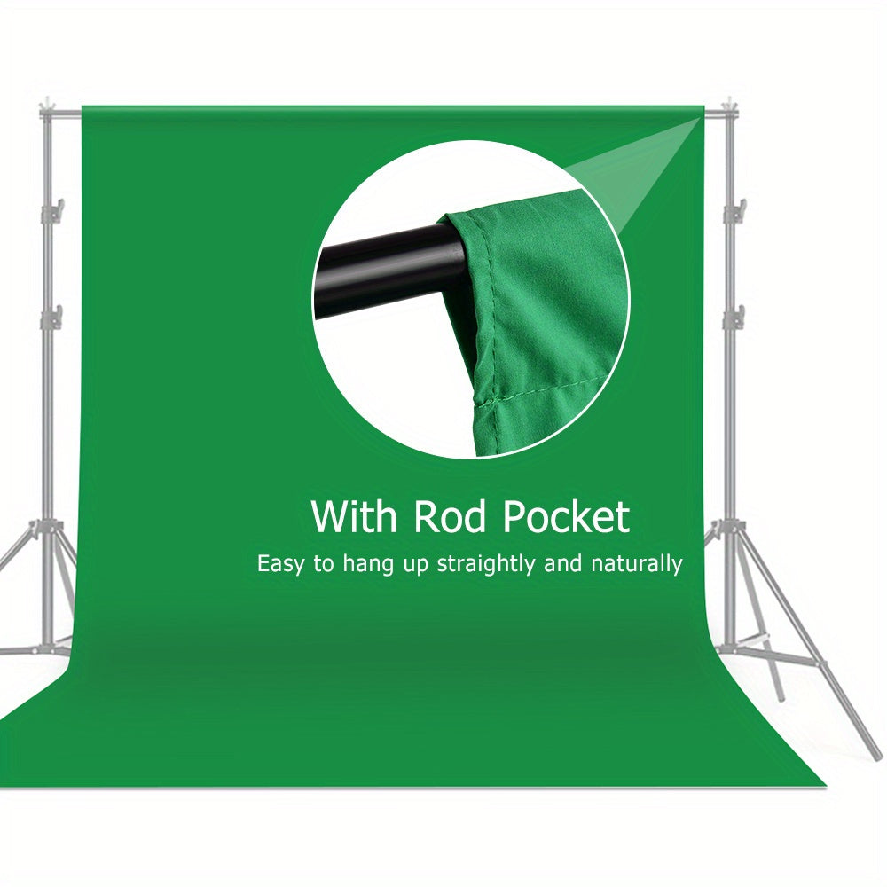 10x10ft Professional Green Screen Backdrop - Washable & Durable Polyester- Fabric, Seamless Design for Portrait, Product Photography & Video Shooting