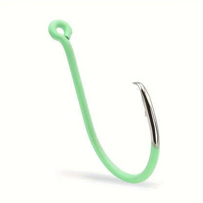 10pcs Green Luminous Circle Hook Eagle Mouth Hook - 10 Sizes High Carbon Steel - For Night Fishing Catfish & Other Fish - Suitable for Sea Fishing - Ideal Gift for Anglers