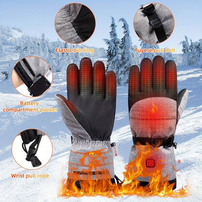 1 Pair Of Full Finger Touch Screen Winter Heated Gloves For Baseball Cold Weather Outdoor Sports - Electric Motorcycle Ski Gloves For Baseball, Running, Hiking, Climbing, And Hunting With AA Battery Box (Batteries Not Included) Heated Baseball Gloves