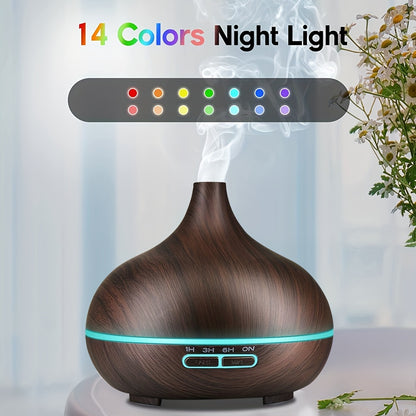 1pc 18.6oz Essential Oil Diffuser, Remote Control Diffusers For Essential Oils, Electric Ultrasonic Air Humidifier, Aromatherapy Diffuser With Waterless Auto-Off