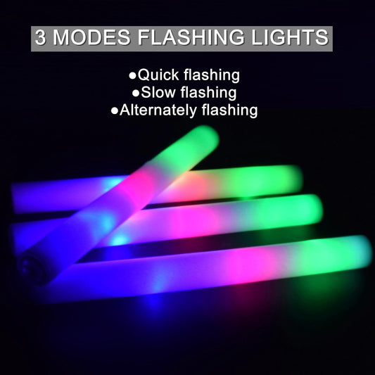 15pcs Foam Glow Sticks in Bulk, Light Up Party Supplies for Halloween, Weddings, Dances, Birthdays, Raves, Concerts (Kids and Adults) Easter Gift