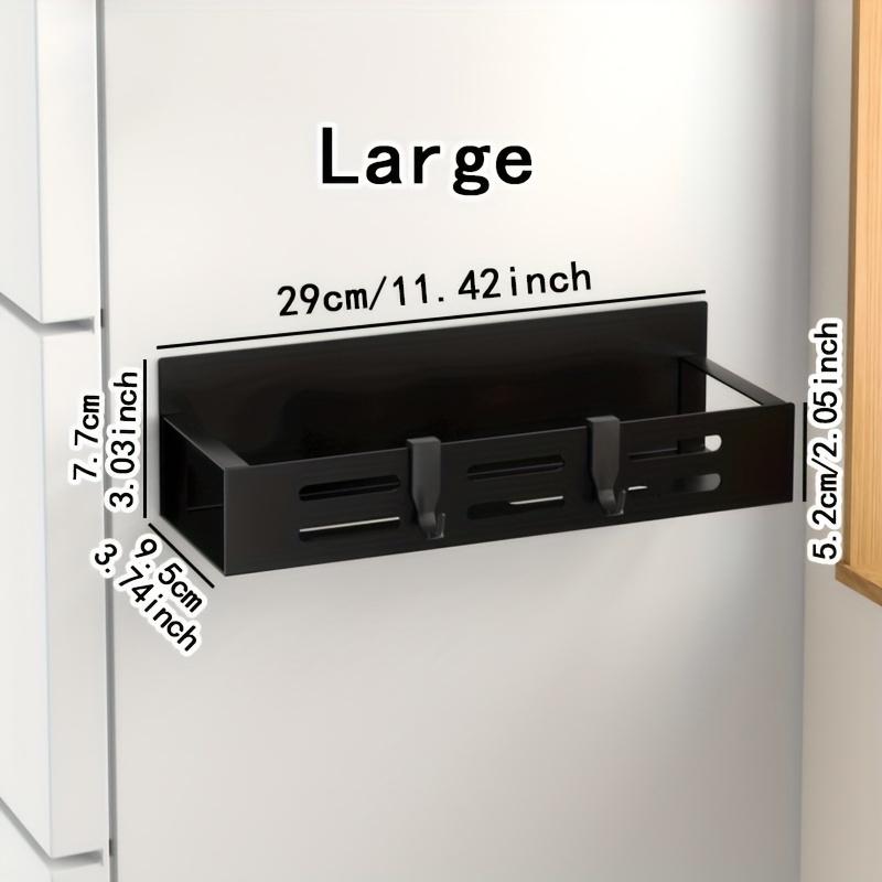 1/2pcs Magnetic Storage Organizer - Space-Saving Seasoning Rack with Hooks, Wall-Mounted Shelf, and Punching-Free Holder - Ideal for Kitchen Refrigerator, Microwave, and Countertop Organization