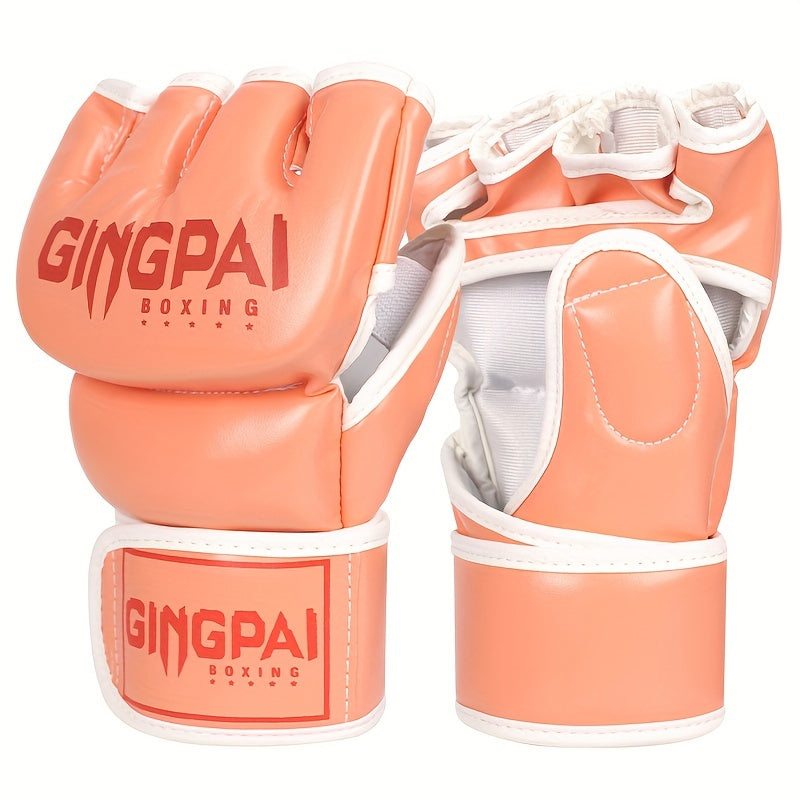 1 Pair Professional Boxing Gloves, Half Finger Training Fighting Gloves