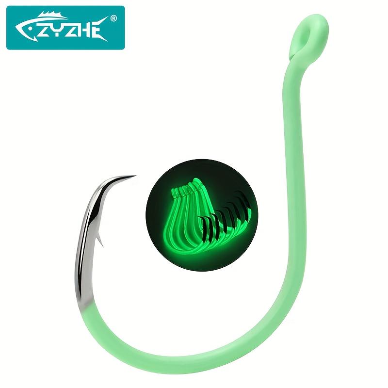 10pcs Green Luminous Circle Hook Eagle Mouth Hook - 10 Sizes High Carbon Steel - For Night Fishing Catfish & Other Fish - Suitable for Sea Fishing - Ideal Gift for Anglers