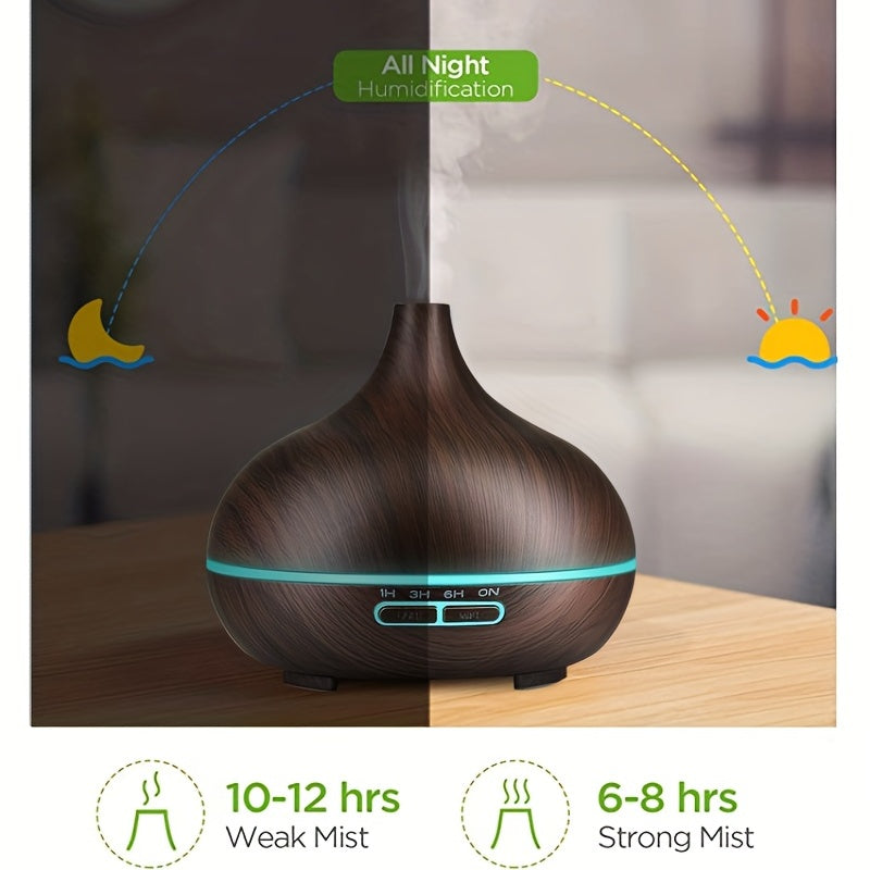 1pc 18.6oz Essential Oil Diffuser, Remote Control Diffusers For Essential Oils, Electric Ultrasonic Air Humidifier, Aromatherapy Diffuser With Waterless Auto-Off