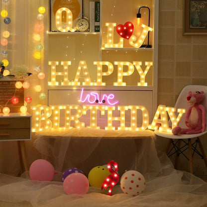 1pc English LED Letter Light, Romantic Proposal Decoration for Birthday, Holiday, and Valentine's Day Parties, Indoor and Outdoor Room Decor