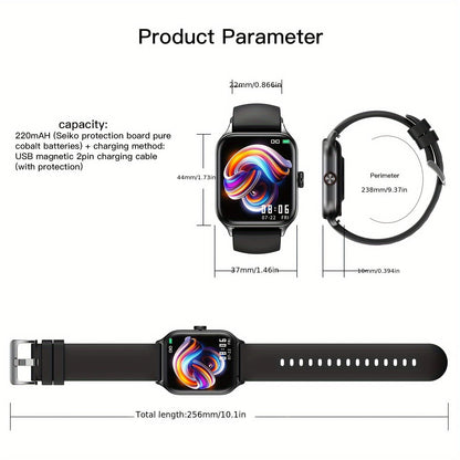 1.85" Smart Watches for man and woman 110+ Sport Modes Fitness Watch with Sleep Monitor, Pedometer, message/call, Wireless Devices Wearable Tracker for Android iPhone Mobile Phone Smartphone Wristwatch