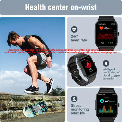 100+Sports Smartwatch with Wireless Call (Answer/Make/Reject Calls), 1.85'' Smart Watch with Body Temp/ Sleep Monitor for Men Women, Smart Watch with AI Voice, Pedometer, Calculator, Games, Music Control,Wearable Medical Smartphone Wristwatch