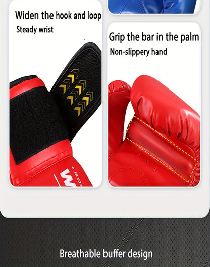 1 Pair Boxing Training Gloves For Men Women Who Are Beginner And Advanced Boxers Ideal For Kickboxing MMA, MuayThai, Sparring, Punching And Heavy Bag Workouts