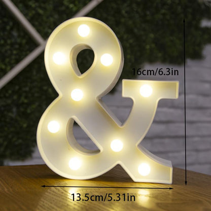 16cm LED Alphabet Light, Luminous Letter and Number Night Light for Family, Bar, Wedding, Birthday, Christmas Party Decoration