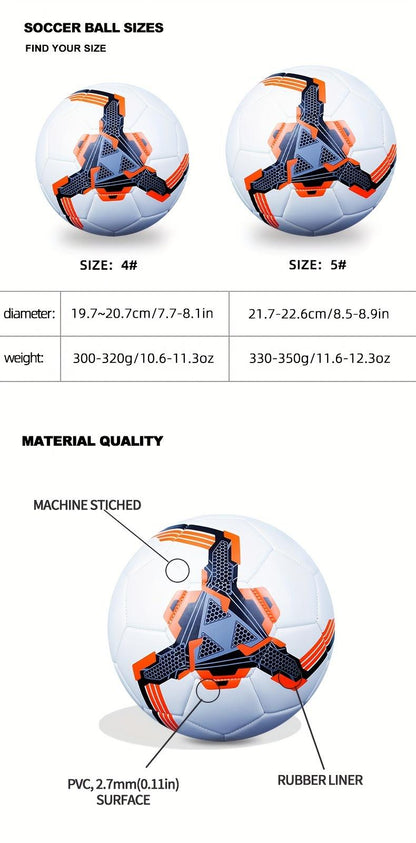 1pc Durable Soccer Ball - Perfect for Training and Competition - Size 4/5