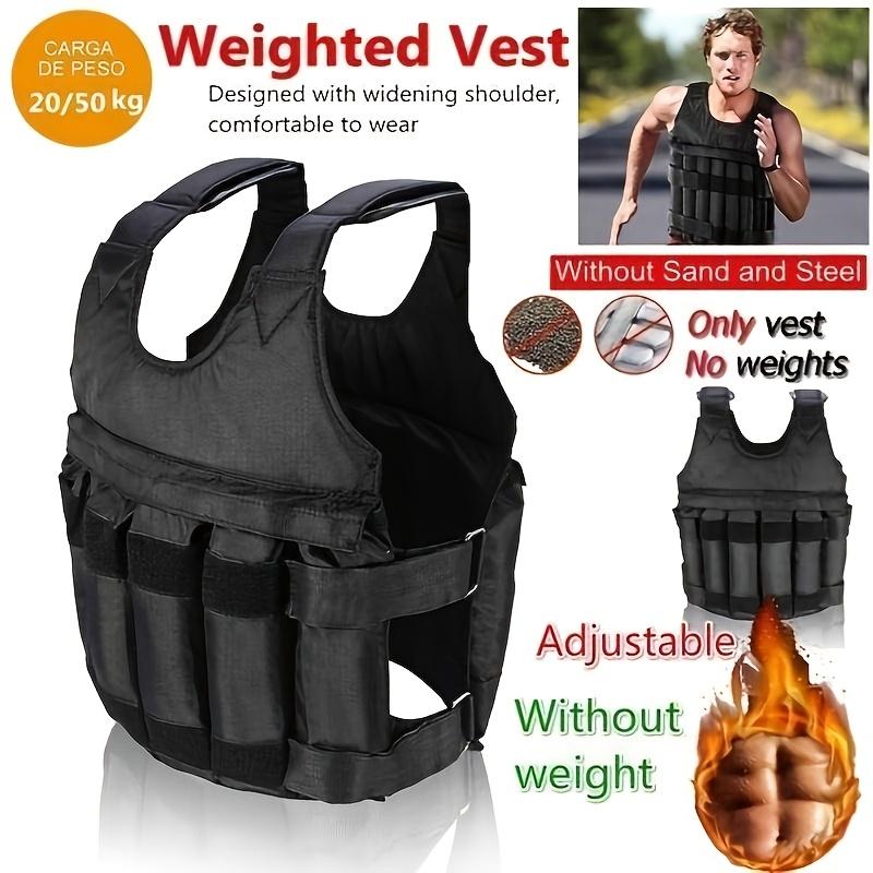 1pc Adjustable Weighted Vest for Men and Women - 50kg/110lbs Capacity, Fabric Material, Uncharged, No Battery Required - Ideal for Workout, Strength Training, and Weight Loss