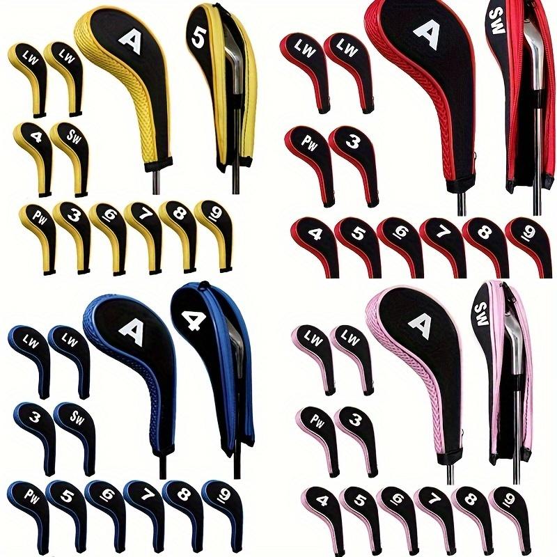 12pcs/set Stylish Numbered Golf Iron Club Head Covers with Zipper - Premium Golf Accessories for Club Protection - Durable, Water-Resistant, and Easy to Use