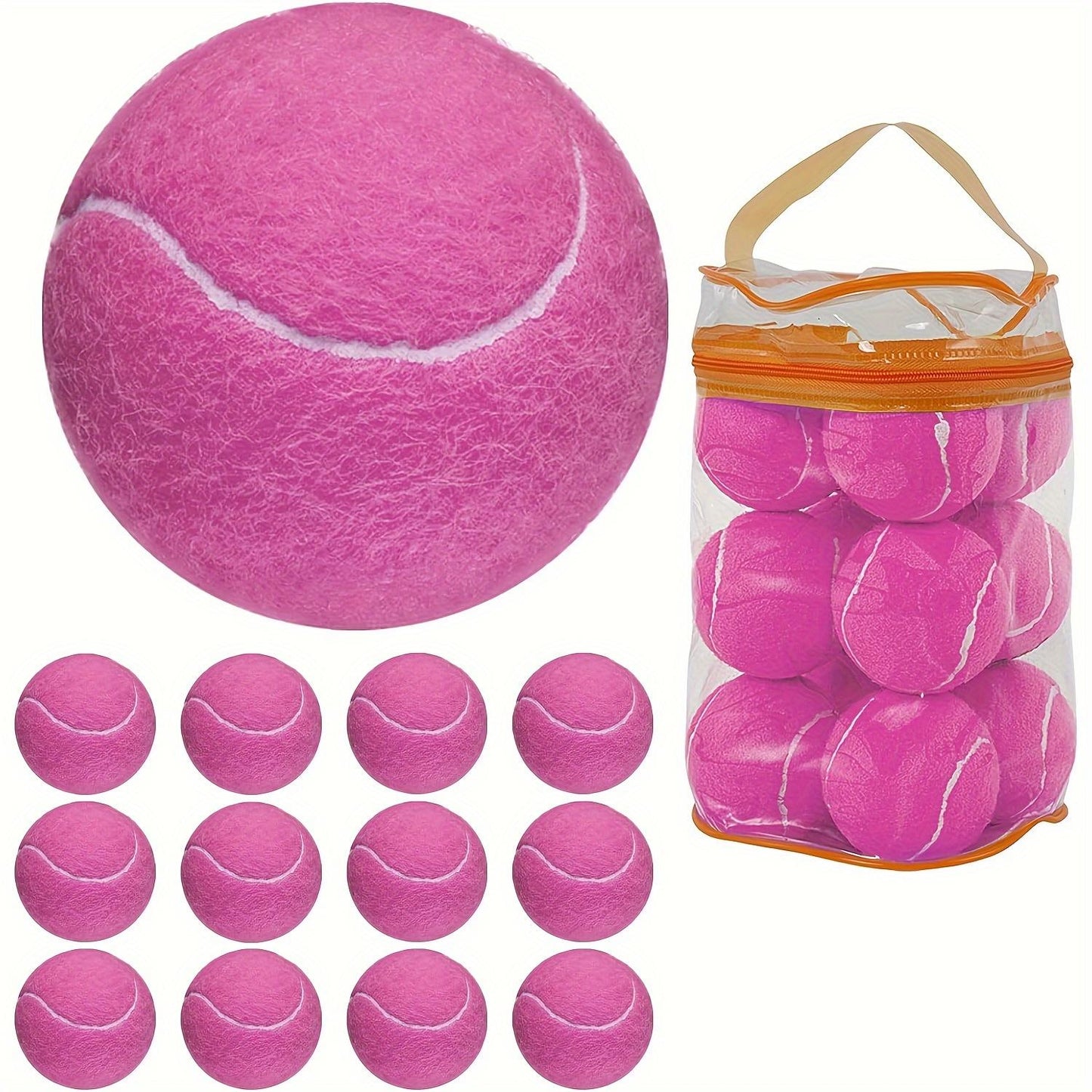 12pcs Durable High Bounce Tennis Balls for Beginners, Portable for Outdoor Practice Training pickle  ball luzz  pickle